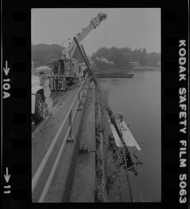 Telephone company underwater cable repair at Deer Island