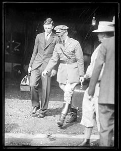 Charles Lindbergh and an unidentified man in uniform