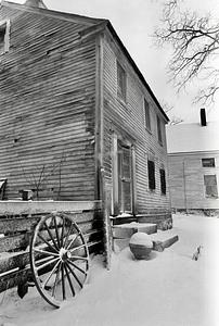 Old house and wagon wheel, Lanesville