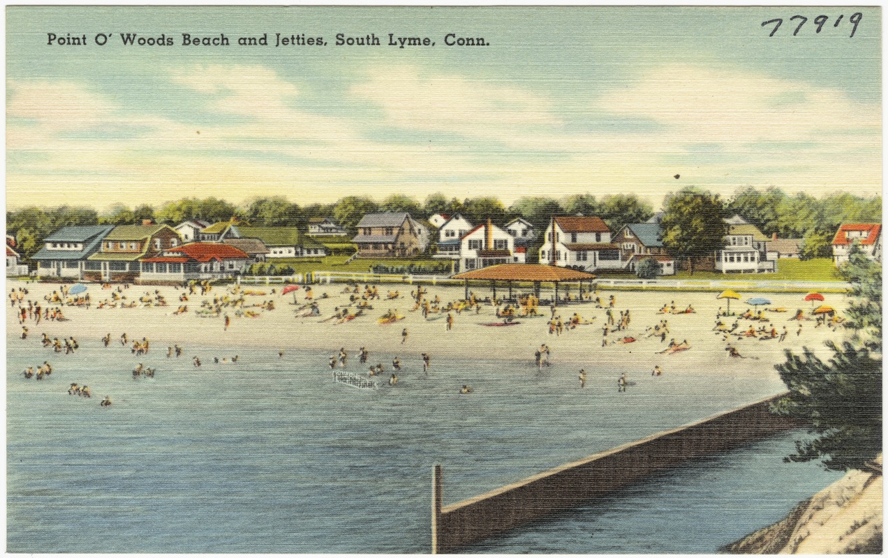 Point O' Woods Beach and Jetties, South Lyme, Conn. - Digital Commonwealth