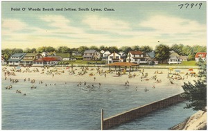 Point O' Woods Beach and Jetties, South Lyme, Conn.
