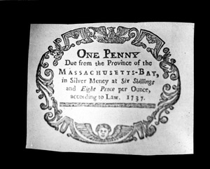 Massachusetts Province Bills (currency) 1737