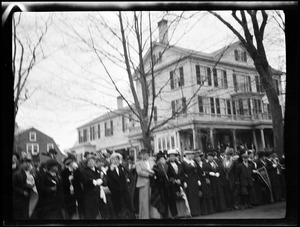 Parade opposite Keating store. Washington Street (?) 1912