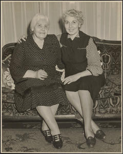 Mrs. Malcolm B. Hagopian (Rose). Oldest woman in Jamaica Plain, Miss Edith Merriam. She will be 89 years old next Nov.