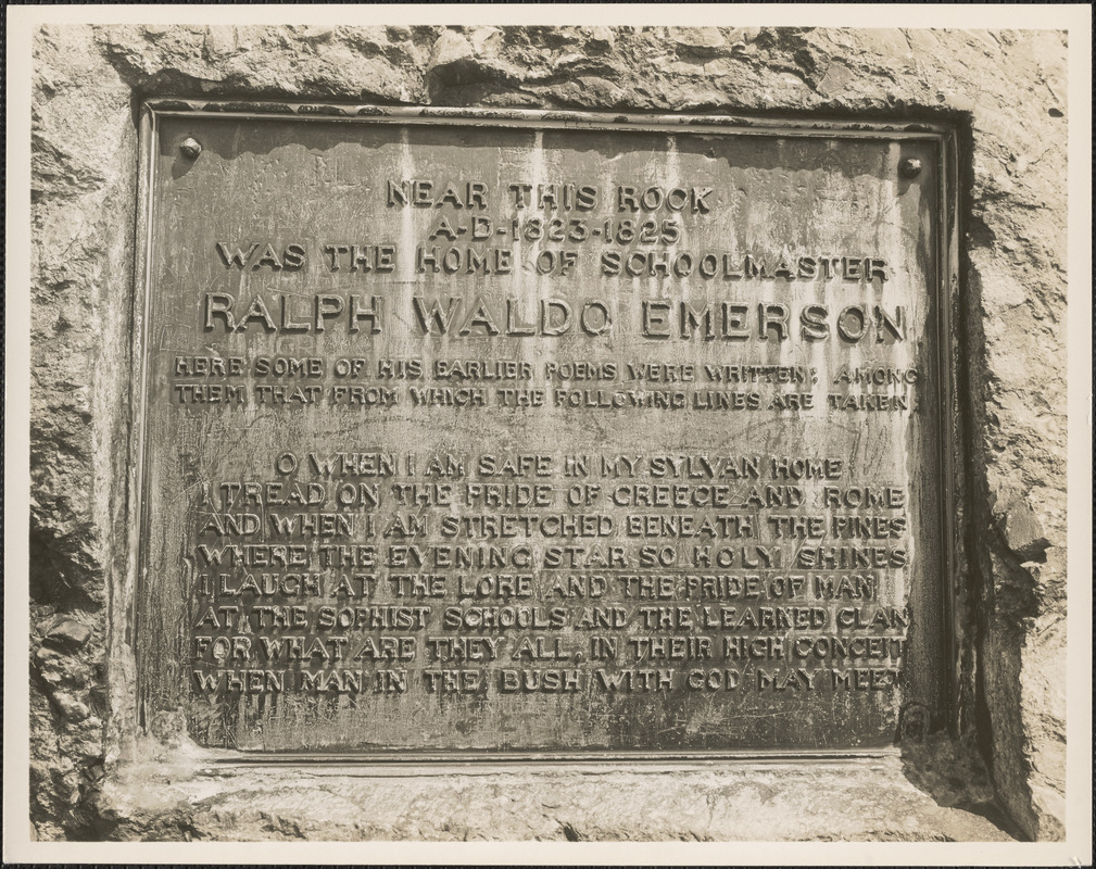 Was the home of schoolmaster Ralph Waldo Emerson 1823-1825