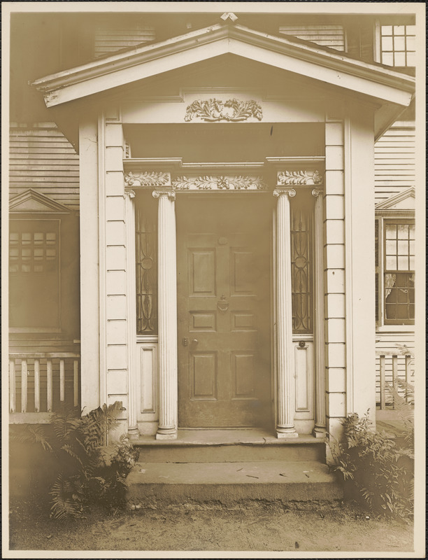 Front door of Champney House, Deerfield, Mass.