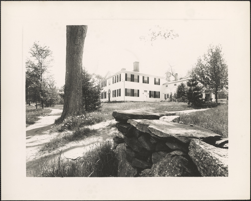 Chepin House (small with stone wall), Highway Post Road, Brookfield, Mass.