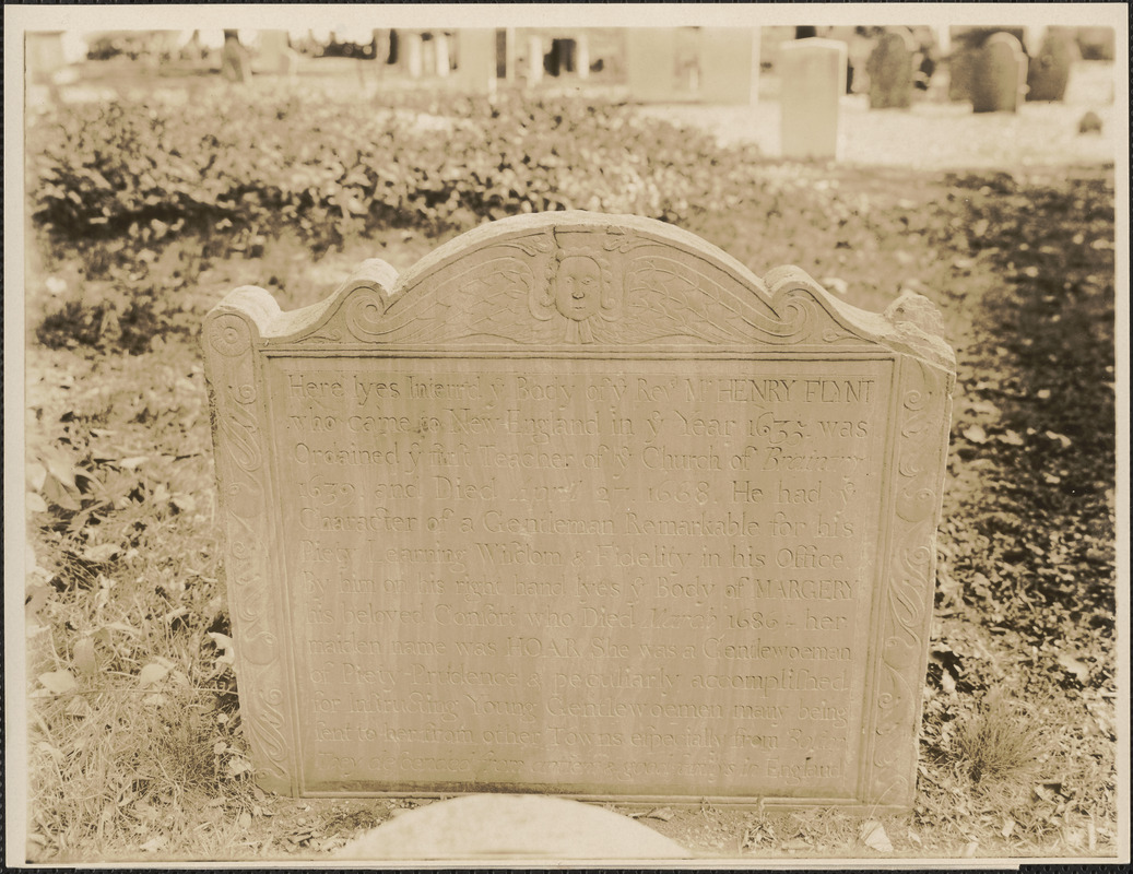 Rev. Mr. Henry Flynt, Hancock Cemetery, Quincy, Massachusetts