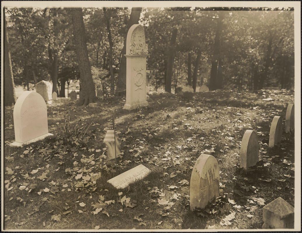 Seepy [i.e. Sleepy] Hollow Cemetery, Concord, Mass. Here rest the remains of Louisa May Alcott