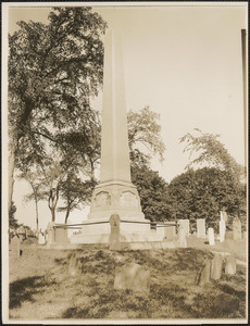 Burial Hill, Plymouth, Mass. Monument of Thomas Cushman, Elder of First Church in Plymouth 1649-1691