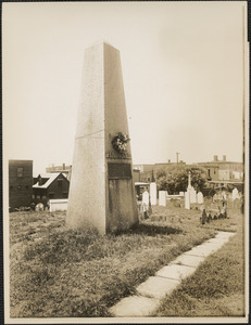 Grave of John Harvard, in Old Charlestown Burying Ground, Phipps St., Charlestown, Mass.