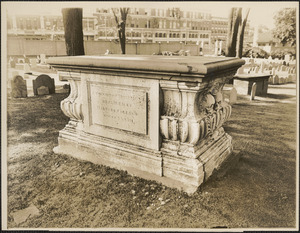 Grave of Lieutenant Governor William Stoughton, chief justice of the court before which the witchcraft trials at Salem were held