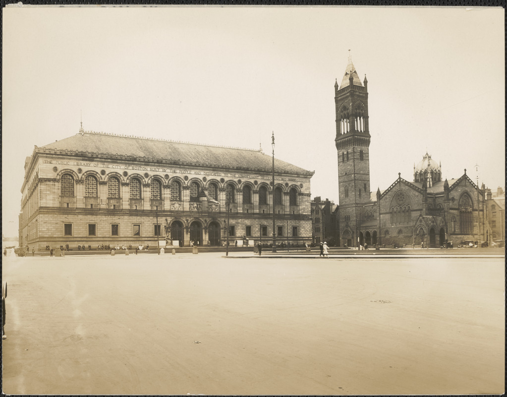 Boston Public Library and (New) Old South Church, Copley Square, Boston, Massachusetts