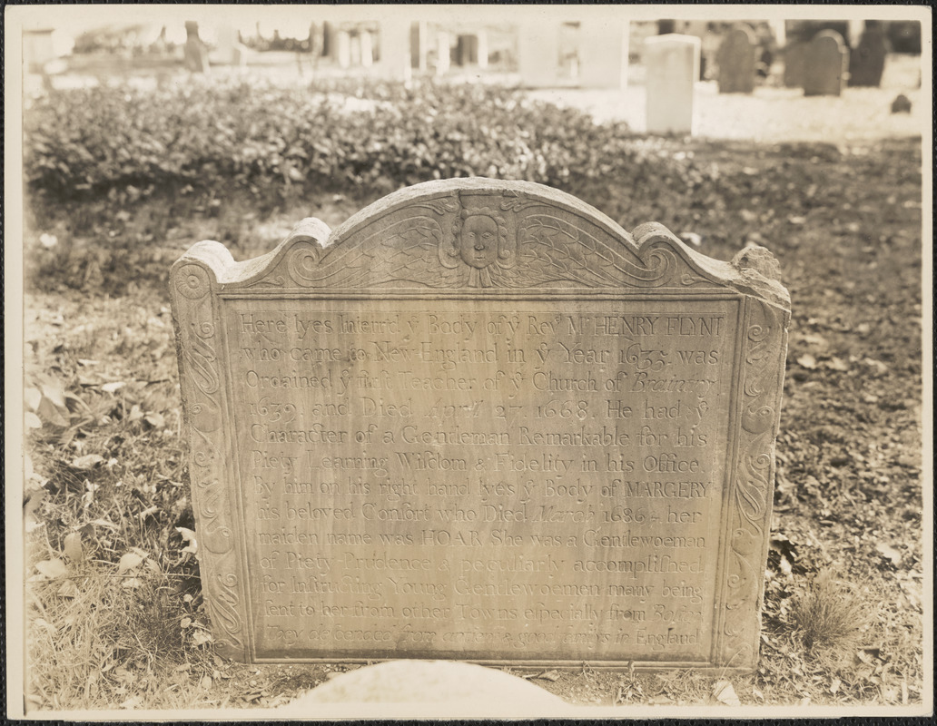 Rev. Mr. Henry Flynt, Hancock Cemetery, Quincy, Massachusetts