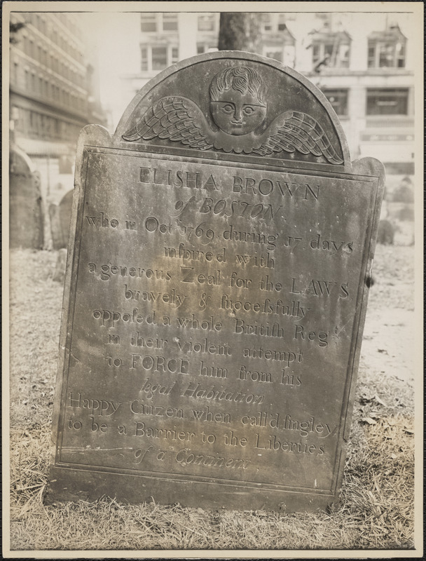 Grave of Elisha Brown at Granary Burying Ground, Boston, Mass.