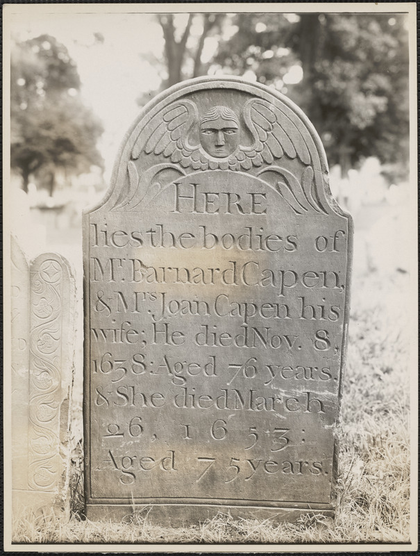 Barnard Capen, Dorchester North Burying Place, Upham's Corner, Dorchester, Mass.
