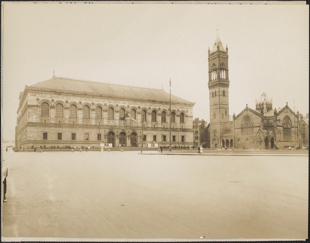 Boston Public Library and (New) Old South Church, Copley Square, Boston, Massachusetts