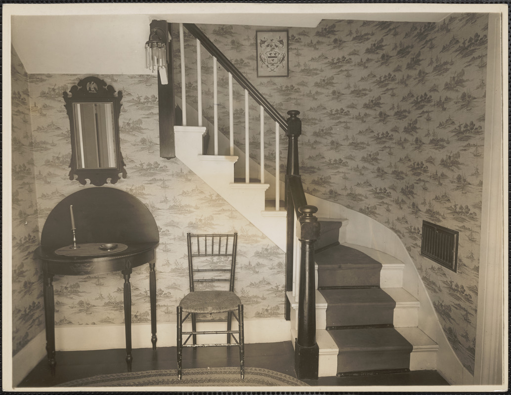 Roger G. Pierce hall and stairway (interior), 24 Oakton Avenue, Dorchester, Mass.