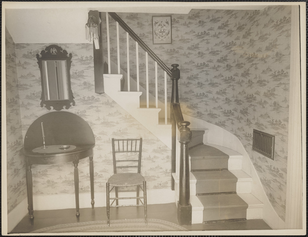 Roger G. Pierce hall and stairway (interior), 24 Oakton Avenue, Dorchester, Mass.