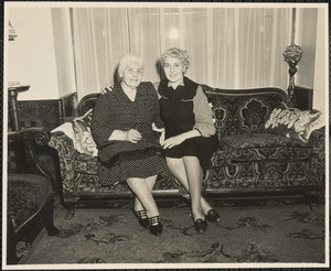 Mrs. Malcolm B. Hagopian (Rose). Oldest woman in Jamaica Plain, Miss Edith Merriam. She will be 89 years old next Nov.