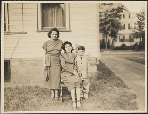 Mrs. Alice Mahakian and son Peter [and Mrs. Ester Tangookian]