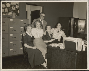 Forest Hill Cemetery employees. Ethel "Gallie" Galbraith, Davenport, Nuccia, Donovan and man