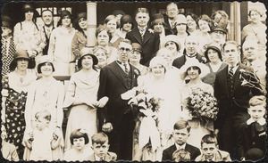 Big crowd at the wedding of Mr. Francis G. White and Miss Lizbeth C. Kane, West Roxbury