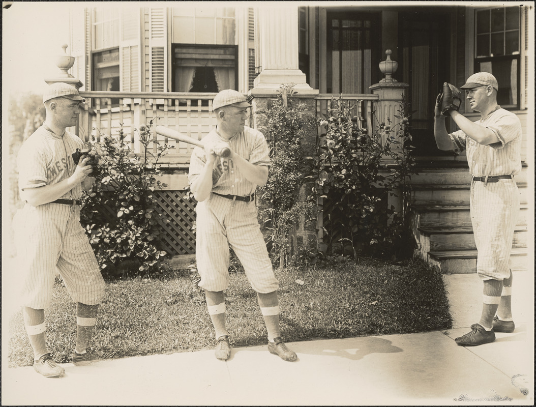 Trick negative, Bill Garry as pitcher, batter, and catcher for West