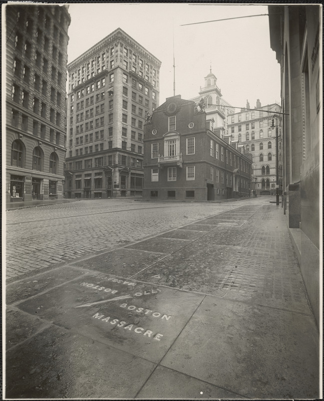 Old State House and the site of the Boston Massacre