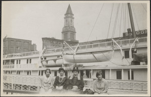Alma, Racheal, Lillian, and Marian Abdalian on Boston pier