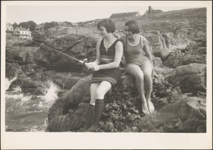 Lillian and Marian Abdalian fishing