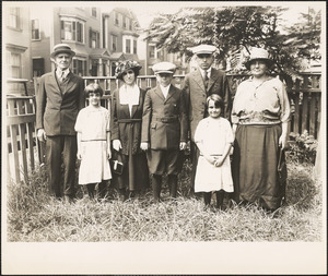 Leon, Alma, Racheal, Herman, Lillian, and Marian Abdalian with an unidentified man