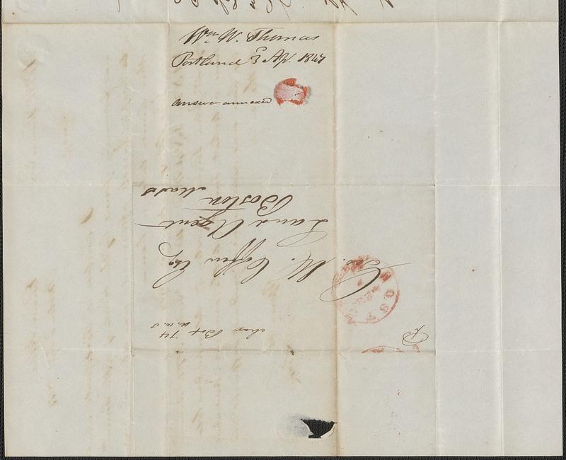 William W. Thomas to George Coffin, 3 April 1847 - Digital Commonwealth