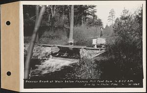 Beaver Brook at weir below Pepper's mill pond dam, Ware, Mass., 8:55 AM, May 6, 1936