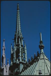 Spire and part of roof, St. Patrick's Cathedral, Manhattan, New York