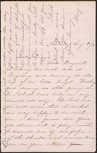 Letter from Mary W. Glover to John D. Long, August 8, 1874