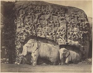 Right half of the rock sculptures [i.e. Arjuna's Penance], Mahavellipooram