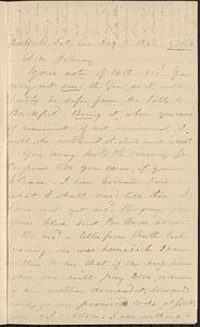 Letter from Zadoc Long to John D. Long, August 15, 1868