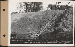 Contract No. 54, Highway in Towns of Dana, Petersham, Worcester County, cobble gutter at Sta. 17+60+, Dana and Petersham, Mass., Sep. 24, 1936