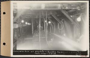 Contract No. 20, Coldbrook-Swift Tunnel, Barre, Hardwick, Greenwich, concrete gun at Shaft 11, Quabbin Aqueduct, Hardwick, Mass., Nov. 9, 1933