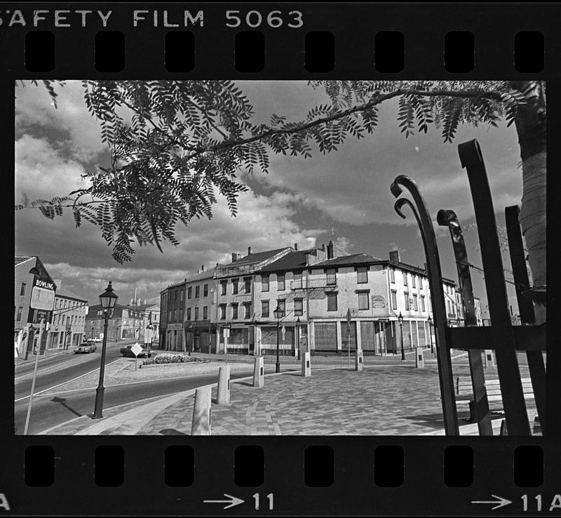 Music center bldg, Market Square 'after' pics, State St. and Market Square with red filter, Jack Bradshaw