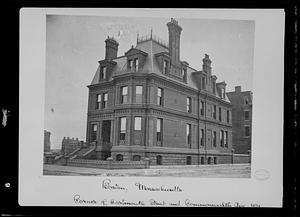 Copy negative of 1874 photo titled "Boston, Massachusetts. Corner of Dartmouth Street and Commonwealth Ave."
