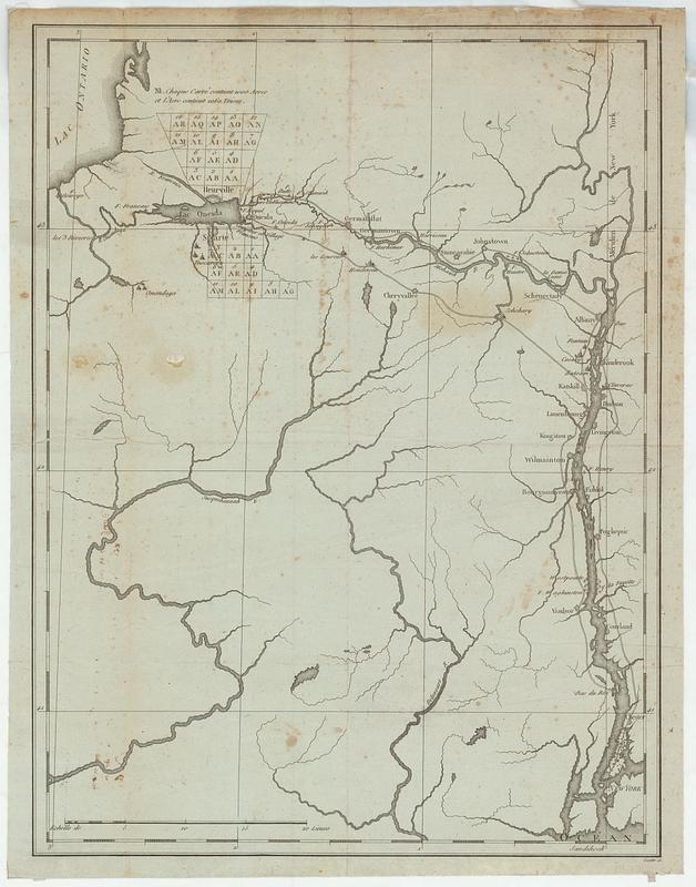 Map of western New York state, marking land plots around Lac Oneida