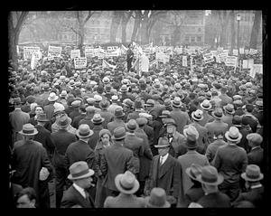 A crowd of people at a protest