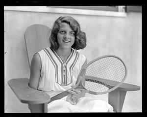 Close-up of woman, tennis