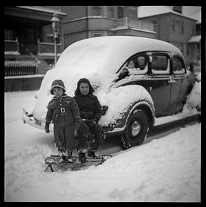 Two children in the snow