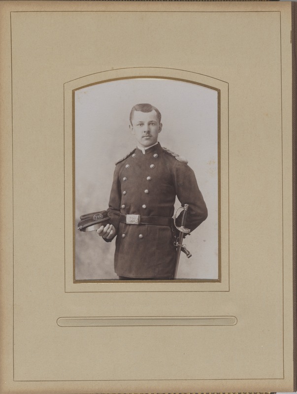 Newton High School, class of 1890 photographs - Unidentified Male Student in Military Uniform -