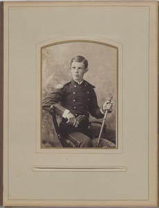 Newton High School, class of 1890 photographs - Unidentified Male Student in Military Uniform -