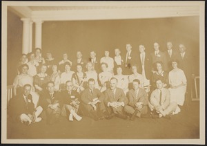 Newton High School Class of 1900 yearbook pictures plus reunion biographies, 1900 - - Group Photograph of 25th Reunion Class Attendees -