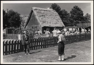 Reproduction of early Pilgrim dwelling Plymouth, Mass.